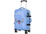 Walizka Kabinowa Lilo & Stitch 4-KołOwa Niebieska 55 Cm Z Wzorem Stitcha
