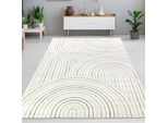 Tappeto Con Un Elegante Motivo Ad Arco In Beige Con Strisce Colorate Dimensioni - 140 X 200 Cm