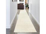 Tappeto Moderno Per Soggiorno Con Motivo A Fiocco In Color Crema Dimensioni - 80 X 300 Cm