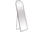 Buxibo Specchio Ovale Curvo - Specchio Da Appoggio In Vetro Di Sicurezza Temperato - Specchio A Figura Intera - 160X50 Cm - Nero