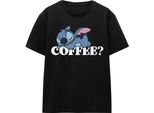 Lilo & Stitch - "Caffè?"" Maglietta Da Donna TV19837 (L) (Nero)"