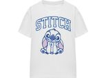Lilo & Stitch - Maglietta "Collegiate"" Da Donna TV19835 (S) (Bianco)"