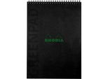 Rhodia 119926C Rhodia Greenpad Blocco Note A Spirale, Din A4+, A Scacchiera, Nero