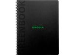 Rhodia 119935C Blocco Universitario Rhodia Greenbook, Din A5+, Foderato, Nero