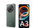 Custodia Antiurto Per Xiaomi Redmi A3 E 2 Protezioni Per Lo Schermo In Vetro Temperato Phonillico