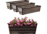 Kadax Vaso Da Balcone, Vaso Da Fiori, Grande, 60 Cm, Confezione Di Fiori, 3 Supporti Per Fiori