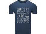 T-Shirt Da Uomo Diarbo Con Stampa Sportiva Tennis Scarabocchi Blu Taglia Xxl
