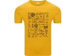 Diarbo T-Shirt Da Uomo Con Stampa Sportiva Tennis Scarabocchi Giallo Taglia S