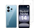 Custodia Antiurto Per Xiaomi Redmi Note 14 4G (Versione Globale) Con 2 Protezioni Per Lo Schermo In Vetro Temperato Phonillico