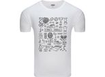 T-Shirt Da Uomo Diarbo Con Stampa Sportiva Tennis Scarabocchi Bianca Taglia Xxl