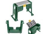 Sgabello Da Giardino Kadax, Sedia, Contenitore, Sgabello, Panchina, 3In1, Pieghevole, Verde