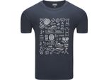 T-Shirt Da Uomo Diarbo Con Stampa Sportiva Tennis Scarabocchi Grigio Scuro Taglia Xxl