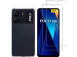Custodia Antiurto Per Xiaomi Poco C65 Con 2 Protezioni Per Lo Schermo In Vetro Temperato Phonillico