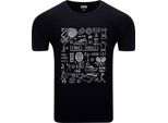 T-Shirt Da Uomo Diarbo Con Stampa Sportiva Tennis Scarabocchi Nero Taglia Xxl