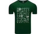 T-Shirt Da Uomo Diarbo Con Stampa Sportiva Tennis Scarabocchi Verde Scuro Taglia Xxl