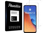 Vetro Temperato Per Xiaomi Redmi 12 4G [2 Pezzi] Pellicola Protettiva Dello Schermo Antigraffio Vetro Resistente Phonillico®