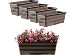 Kadax Vaso Da Balcone Vaso Da Fiori Grande 40 Cm Confezione Da Fiori 4 Pezzi Supporto Per Fiori