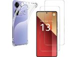 Custodia Antiurto Per Xiaomi Redmi Note 13 Pro 4G E 2 Protezioni In Vetro Temperato Per Lo Schermo Phonillico®