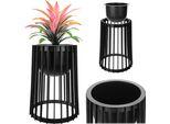 Portafiori Bifacciale Kadax 40 Cm Nero + Inserto