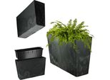 Kadax Vaso Da Fiori Portafiori Alto + Inserto 19X56Cm Nero Cemento