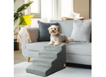 Wisfor Gradini Per Cani A 4 Gradini, Rampa Antiscivolo Per Animali Domestici, Rivestimento Rimovibile, Gradini Per Cani Con Spugna Ad Alta Densità