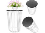 Portafiori Bifacciale Kadax 40 Cm Bianco + Piano Nero