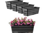 Kadax Vaso Da Balcone Vaso Da Fiori Grande 40 Cm Confezione Da Fiori 4 Pezzi Supporto Per Fiori