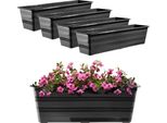 Kadax Vaso Da Balcone Vaso Da Fiori Grande 60 Cm Pacchetto Fiori 4 Pezzi Supporto Per Fiori