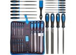 Forsage | Set Di Lime, Per Metallo, Legno, 100 Mm / 200 Mm, 17 Pezzi, Set Di Lime Per Metallo, Lime Per Chiavi, Set Di Lime Per Officina Per Metallo