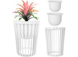 Portafiori Bifacciale Kadax 40 Cm Bianco + 2 Inserti