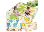 Tappeto Pieghevole In Schiuma Xpe Per Bambini 200X180 Grande Bifacciale + Borsa