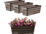 Kadax Vaso Da Balcone, Vaso Da Fiori, Grande, 40 Cm, Confezione Di Fiori, 3 Supporti Per Fiori