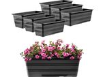 Kadax Vaso Da Balcone, Vaso Da Fiori, Grande, 40 Cm, Fiori, Confezione Da 6, Supporto Per Fiori