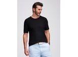 T-Shirt In Maglia Testurizzata Ombre Per Uomo Nero Xl