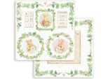 Stamperia 30X30Cm Carta Bifacciale Per Scrapbooking 250G, Orsetto Daydream E Ghirlande