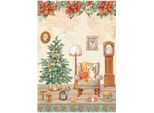 Stamperia A4 Carta Di Riso Decoupage Carta Artigianale, All Around Christmas La Stanza, Il Cane