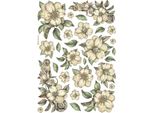 Carta Di Riso Per Decoupage A4 - Stamperia - Fiori Bianchi