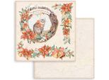 Stamperia 30X30Cm Carta Bifacciale Per Scrapbooking 250G, Ghirlande Natalizie All Around