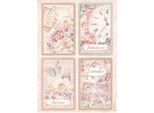 Stamperia Carta Di Riso A4 Per Decoupage, Romance Forever 4 Carte