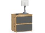 Comò CL2 2SZ In Rovere Artisan E Grigio Grafite Con 2 Cassetti Per Camera Da Letto