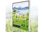 Eseng® Premium Carta Per Acquerello Din A2, 100% Cotone - 30X Fogli - 300GSM - Bianco, Blocco Per Acquerello, Blocco Per Pittura Carta Per Acquerello, Disegno, Pittura