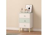 Cassettiera Per Bambini 'Sandnes' Con 3 Cassetti 62 X 38 X 30 Cm Bianco / Verde Menta