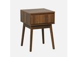 Comodino Decorazione Legno 1 Cassetto, Noce