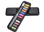 Set Di Colori Solidi Per Acquerello Pigmento Solubile Disegno Pittura Pennello (12 Colori)