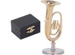 Modello Di Tuba In Miniatura In Ottone Placcato Oro Eufonio Mini Strumento Musicale Regalo Con Base