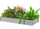 Fortuna Lai Aiuola Rialzata In Acciaio, Resistente Alle Intemperie Aiuola Con Bordo Anti-Taglio Serra Aiuola Da Giardino Senza Ruggine Fioriera Vaso Da Fiori 240 X 120 X 30 Cm Per Giardino Balcone, Aiuola Per Fiori, Ortaggi