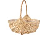 Cestino Da Fiori Portatile Impermeabile In Rattan Intrecciato Rustico Fatto A Mano