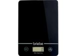 Briebe KW1163 Bilancia Da Cucina Digitale Alta Precisione, Peso Degli Alimenti Fino A 5 Kg, Funzione Tara Nero