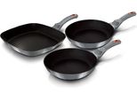 Berlinger Haus Moonlight Set Padella + Padella Grill 20-24-28Cm Induzione Alluminio Rivestimento Antiaderente Grigio
