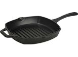 Victoria 39561 Padella Per Grigliare In Ghisa Smaltata A Induzione 25X25Cm, Fuoco, Ghisa Senza Ptfe Nero